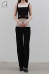 SWAYING/KNIT striped decorative suspender vest SW23SS1T12